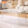 Caja de almacenamiento de plástico, contenedor de almacenamiento transparente con tapa, para juguetes, ropa y artículos del hogar, caja organizadora de capacidad extragrande