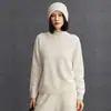 Tricô de Caxemira Novo para Outono e Inverno para Mulheres, Gola Alta Meia, Solto, Casual, Simples, Versátil Tricô de Caxemira para Ir ao Trabalho e Uso Urbano