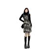 Vestido de Tirantes a Cuadros en Capas para Mujer 2025 Nuevo Otoño e Invierno Talla Grande mm Gorditas Conjunto de Dos Piezas Top Básico Interior