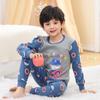 Conjunto de Ropa Interior de Algodón para Niños Niñas Talla Pequeña y Mediana Suéter de Algodón de Dibujos Animados Cuello Redondo Ropa de Otoño Pantalones de Otoño Ropa para el Hogar Pijama