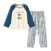 Pijama Nuevo de Algodón Puro para Niños Hombres Trajes de Manga Larga Primavera y Otoño Se Puede Usar Afuera Simple Estudiantes Adolescentes Ropa para Casa