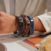 Pulseras Cuadradas de Resina con Gradiente Transfronterizas Europeas y Americanas con Diseño Exagerado y Único, Joyería de Alta Gama de Moda de Nicho