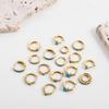 Aretes de Oro de 18K, Hebillas para Oreja, Circonia Turquesa Micro-Pavimentada, Diseño Compacto, Estilo Étnico, Joyería para Oreja Transfronteriza Europea y Americana