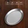 Plato ovalado de acero inoxidable estilo coreano, plato para pescado, plato para aperitivos, plato para barbacoa, plato para hot pot, plato para papas fritas, plato para carne a la parrilla, plato ovalado