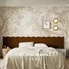 Revestimiento de Pared Estilo Bosque Francés para Paredes de Fondo de Dormitorio y Sala de Estar, Papel Tapiz de Entrada, Tejido Decorativo de Pared Estilo Retro Nanyang Pintado a Mano