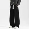 Pantalones Bufanda Casual para Hombre Pantalones Anchos Desestructurados Americanos Pantalones Negros de Otoño Nuevos Pantalones Deportivos Holgados de Patchwork Primavera/Otoño