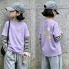 Nueva Camiseta de Manga Larga Rayada para Niñas Primavera y Otoño 2026 Ropa Interior Básica para Niños Top para Niñas Talla Mediana y Grande Top Estampado para Niños