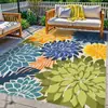 Tapete para Exterior, Antiderrapante, Absorvente de Água para Piso de Varanda, Grande Padrão Floral, Tapete Decorativo para Pátio e Terraço, Resistente a Manchas, Fácil de Limpar Capacho