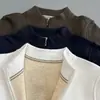 Estilo minimalista, cuello alto, cárdigan con doble cremallera, corte ajustado, favorecedor para figuras petite, nueva colección otoño/invierno, color liso, top/chaqueta cálida