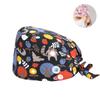 Gorro Quirúrgico Transfronterizo Algodón Color Sólido Correa Estampada Ajustable Unisex para Enfermera de Quirófano Gorro para Odontólogo Oral