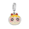 Policía Chicas Superpoderosas gota de aceite accesorios DIY caricatura japonesa caricatura linda versión Q colgante de acero de titanio collar colgante