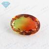 Huagang Pedra Preciosa Ovo Sintético Melancia Turmalina Vidro Pedra Nua Forma de Denier Gradiente de Cor Diamante Artificial Gema Atacado
