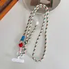 Lanyard para Mochila com Alça Ajustável Cor Dopamina, Alça para Celular, Porta Cartões de Tecido Trançado à Mão, Acessório para Cartão Ins