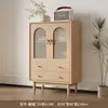 Gabinete con Cajones, Gabinete de Almacenamiento para Sala de Estar, Gabinete Pequeño de Pie Estilo Antiguo, Gabinete de Almacenamiento Retro de Ratán, Gabinete de Almacenamiento de Pared para Dormitorio, Gabinete con Cajones