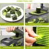 Cortador Multifuncional de Frutas e Legumes 16 em 1 | Fatiador com Lâminas Intercambiáveis de Aço Inoxidável, Material Seguro para Alimentos, Ideal para Cozinhas Domésticas, Preparo de Saladas e Refeições Rápidas