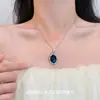 Collar con colgante de diamante azul brillante, fresco y deslumbrante, moderno, exquisito, de alta gama, lujo ligero, resistente, creativo, collar de nicho