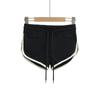 25014-25 Primavera Nuevo Estilo Europeo y Americano Conjunto de Tres Piezas Hilo de Cinco Hilos Cintura con Cordón Borde de Color Casual Pantalones Cortos Calientes