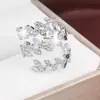 Anel Camadas Ajustável com Folha de Ramo de Oliveira Novo Estilo com Toque de Luxo, Feito de Cobre Puro, Anel para Dedo Indicador, Exclusivamente para Vendas Transfronteiriças