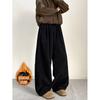 Calça Casual Pesada de Veludo Cotelê Vintage para Homens, Outono e Inverno, Tamanho Plus, Tendência, Solta, Forrada com Fleece, Perna Reta, Perna Larga