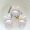 Acessórios de resina com gelo cabeça de elefante de desenho animado cabeça de urso cabeça de coelho joias DIY materiais decorativos semiacabados feitos à mão