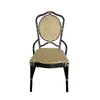 Mesa y Silla de Estilo Francés para Exterior Balcón Silla de Ratán Silla de Ratán Juego de Tres Piezas Cafetería Tienda de Té con Leche Casa de Huéspedes Silla de Comedor Vintage para Exterior