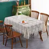 Toalha de Mesa com Toque de Luxo Leve e de Alta Qualidade, à Prova de Poeira, Resistente ao Desgaste, Fácil de Limpar, Tecido Bordado, Design Vazado, Cor Sólida, Especificamente para Mesas de Centro