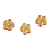 Nuevo Producto Plata S925 Chapada en Oro Flor de Cerezo Flor de Cinco Pétalos Espaciador con Agujero Pasante Plata Antigua Flor de Cerezo Accesorios de Tres Vías Tejido DIY