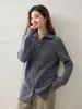 Suéter de punto de cachemira grueso de tres hebras para mujer, cuello alto, mangas raglán, corte holgado, cárdigan casual versátil, chaqueta con cremallera de otoño/invierno