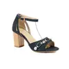 Sandalias peep toe 2025 para mujer, nuevo calzado de verano para mujer, tacón de bloque negro, plataforma impermeable, tacones altos, sandalias talla grande 40-48