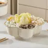 Bandeja para Guarniciones de Hot Pot con Compartimentos Giratorios, Bandeja Multifuncional para Preparación para Uso Doméstico, Cesta Drenable para Verduras, Bandeja para Platos de Hot Pot