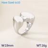 Anillo de metal liso geométrico irregular de apertura con viento frío ins oro de 18 quilates anillo geométrico de apertura de acero de titanio para damas