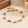 Pulsera Versátil de Acero Inoxidable con Perlas Hechas a Mano en Forma de Corazón, Moda Coreana Trendy, Colorida para Niñas y Mejores Amigas, Venta al por Mayor
