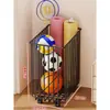 Estante de almacenamiento para baloncesto, estantería de almacenamiento de pie, para uso doméstico, adecuado para almacenar pelotas de bádminton, equipo deportivo, equipo de fitness y colchonetas de yoga