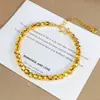 Pulsera de calabaza mariposa oro antiguo de alto color láser tienda de oro con joyería flash nicho lujo cuatro hojas