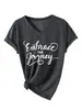 Abraza el viaje Amazon eBay sitio independiente camiseta cómoda y versátil para mujer con cuello en V y manga corta