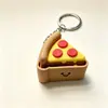 Nuevo llavero de comida impreso en 3D transfronterizo juguete antiestrés: Llavero colgante de papas fritas, pizza, hot dog