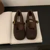 Nuevos Zapatos Mary Jane de Piel de Terciopelo Plus Zapatos de Noche Zapatos con Temperamento Zapatos de Mujer Individuales Estilo Coreano Ropa Exterior 2026 Otoño Invierno Hebilla de Una Sola Tira