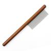 Peine de madera maciza para mascotas, con mango de madera, de una sola fila, para pulgas, para perros y gatos, con aguja larga para eliminar piojos.