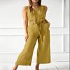 Macacão Feminino Sem Mangas Verão 2026 Cor Sólida Roupa Esportiva de Férias Elegante Roupa de Trabalho Transfronteiriço