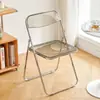Silla transparente de moda para fotografía, silla plegable, silla simple con respaldo acrílico, silla de comedor, engrosada