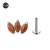 Varilla de titanio F136 de 3 ojos de caballo, 1.0/1.2, piedra natural cruda, ágata, para perforar, joyería, clavo para labio y oreja, venta directa de fábrica