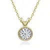 Collar de Moissanita Lágrimas de Sirena Estilo Único Moderno Cadena para Clavícula de Plata de Ley S925 Colgante de Gota de Agua Al por Mayor