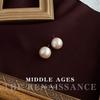 Coleção de brincos de pérolas de água doce barrocas antigas vintage estilo retrô da corte, joias de orelha de flor de fritillaria