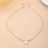 Nueva Moda Lujo Ligero Dos Tonos Collar, Pendientes, Pulsera de Trébol de Cuatro Hojas, Estilo de Nicho Versátil de Gama Alta, Venta al por Mayor Popular Transfronteriza