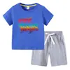 Camiseta para Niños 2026 Verano Nuevo Comercio Exterior Ropa para Niños Ins Estilo Coreano Algodón Manga Corta y Pantalones Cortos para Niños Conjunto de Dos Piezas