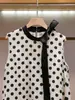 Shenzhen Nanyou Moda Feminina de Luxo Verão Novo Tendência Gravata Borboleta Bolinhas Sem Mangas Vestido Regata
