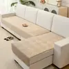 Almofada Quadrada de Colmeia para Sofá de Pelúcia Curta Ultrassônica com Base Antiderrapante Capa de Sofá de Veludo Estilo Minimalista