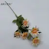 Flor Artificial de 5 Cabeças Deslumbrante Decoração de Casa Ornamento Artificial Arranjo para Corredor de Casamento Floral Vermelho-Rosa Banquete de Noivado