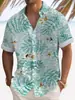 2024 Transfronterizo Hombre Caliente Nuevo Camisa de Manga Corta Serie Vacaciones Hawái Estampado 3D Casual Top para Hombre