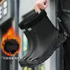 Botas de Chuva Transfronteiriças para Homens, Meio da Panturrilha, Antiderrapantes, Sapatos Impermeáveis, Novas Botas de Água de Moda para Exterior, Sapatos de Borracha Quentes para Exterior Meio da Panturrilha